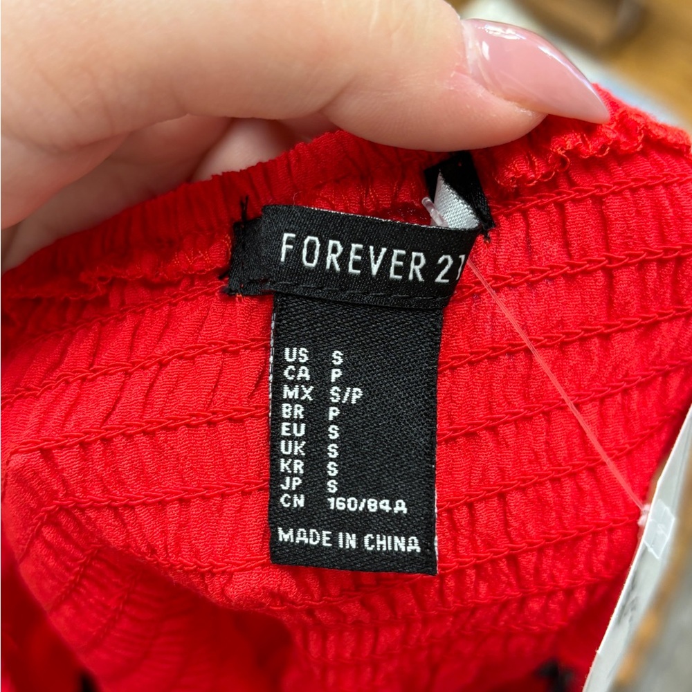 Red Off Shoulder Top - Picture 5 of 5